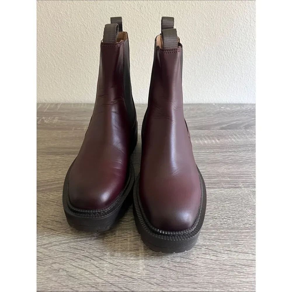Sam Edelman Women's Laguna Burgundy Chelsea Boots Leather Ankle Boot 7M - Picture 7 of 9